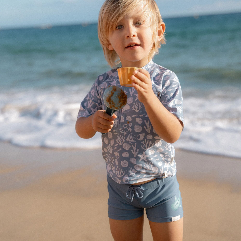 Little Dutch zwemshirt korte mouwen sea life ocean blue