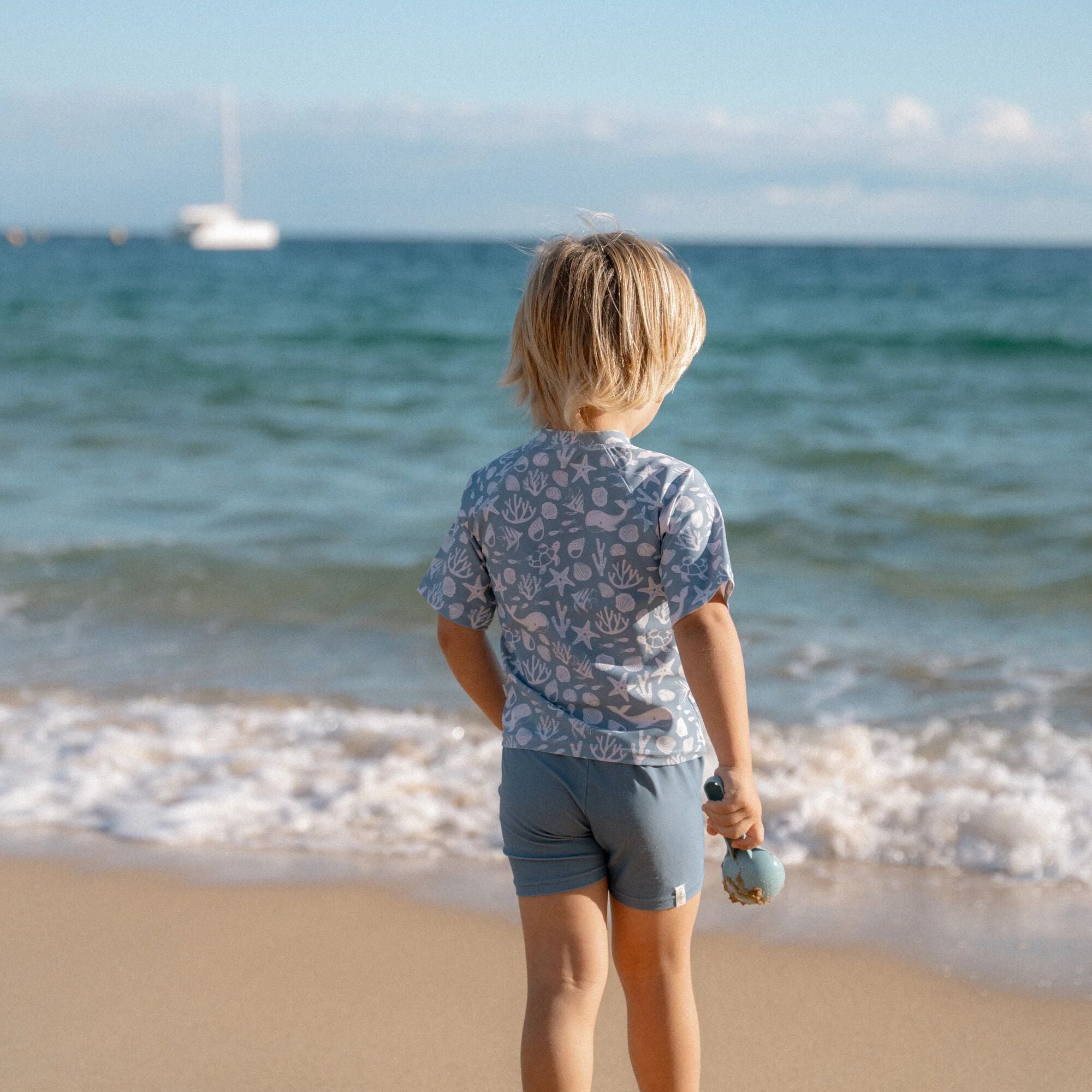Little Dutch zwemshirt korte mouwen sea life ocean blue