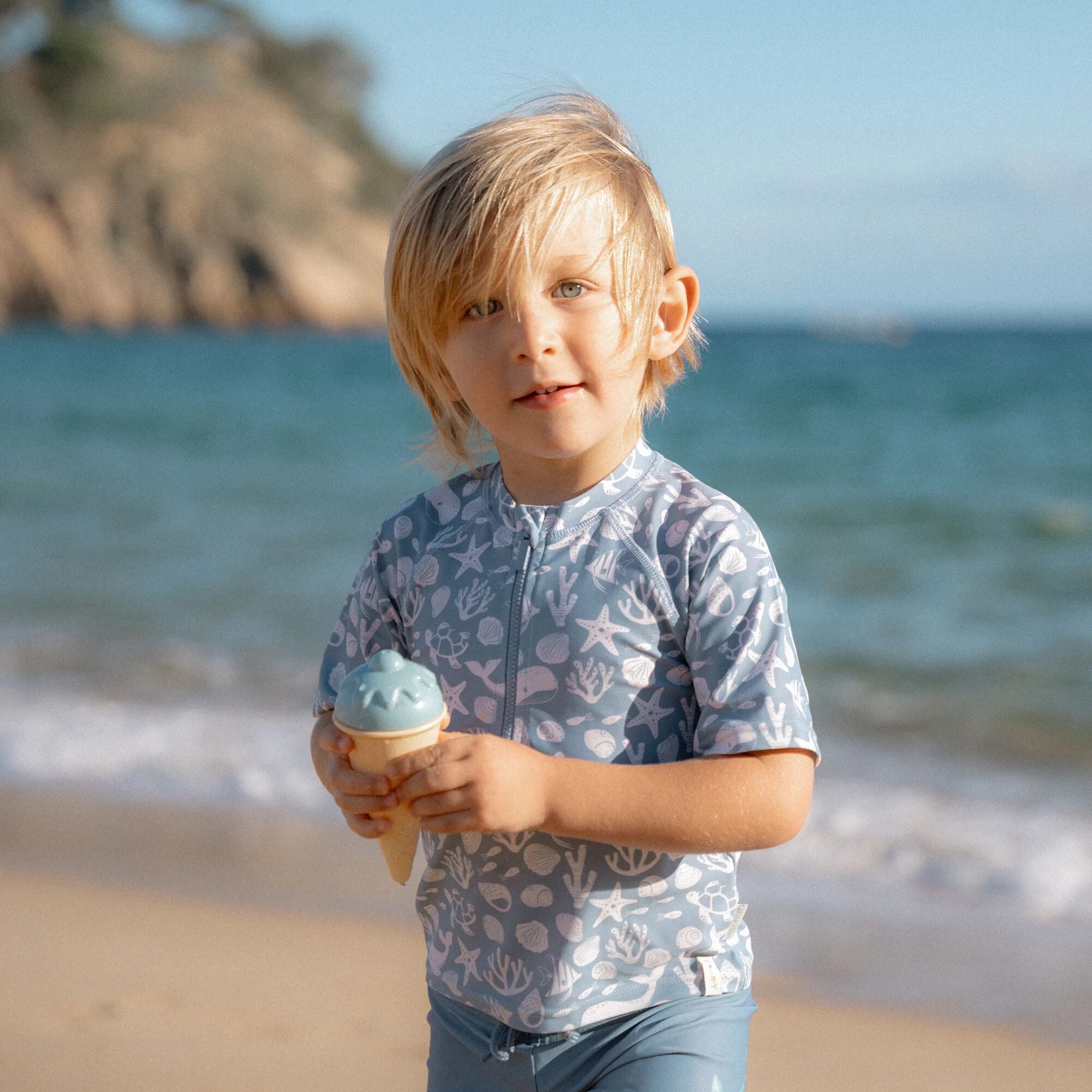 Little Dutch zwemshirt korte mouwen sea life ocean blue