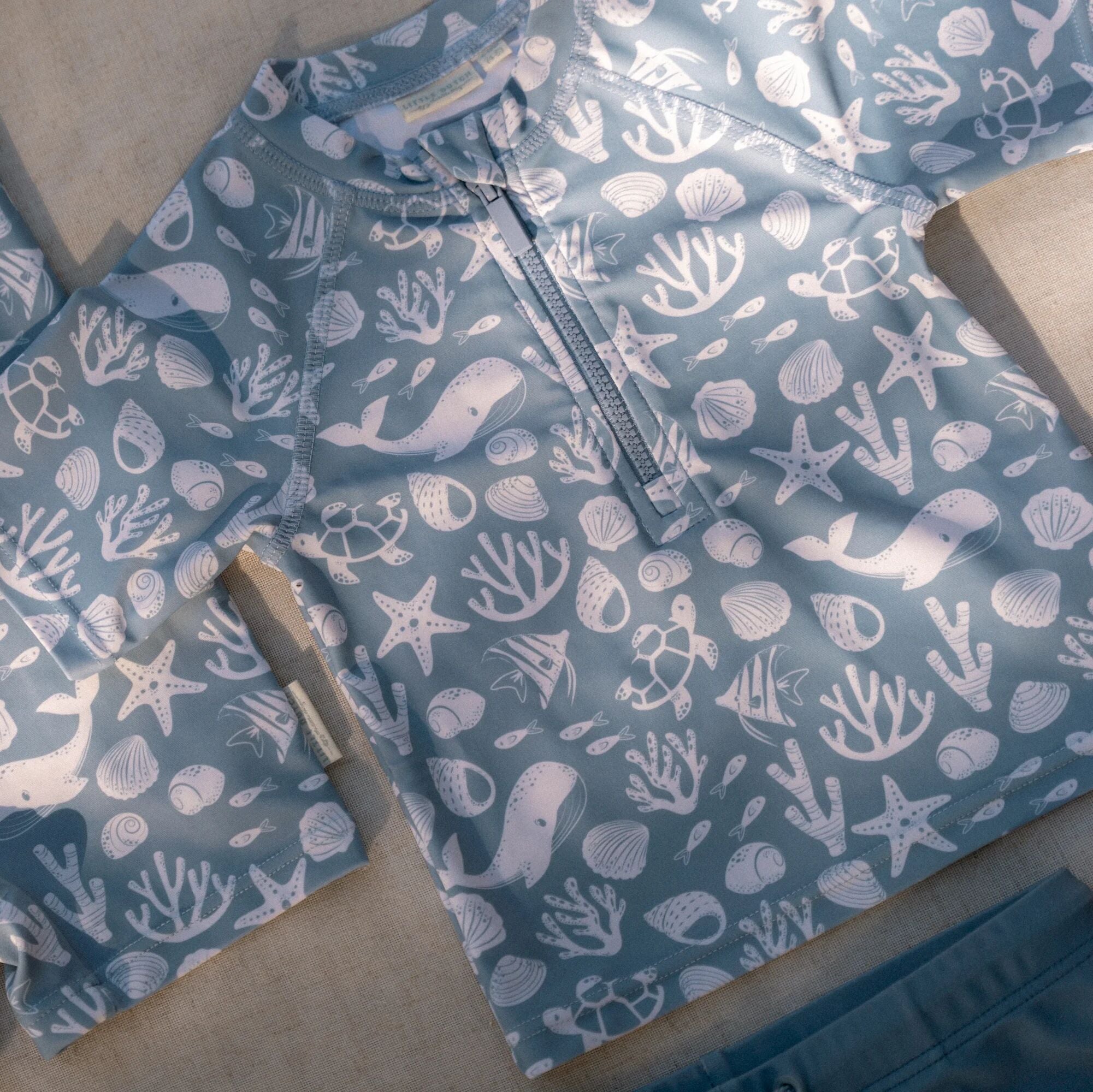 Little Dutch zwemshirt korte mouwen sea life ocean blue