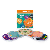 Speciaal voor kinderen: de educatieve audio- en muziekdiscs set 1 van TIMIO: kleurrijke discs vol educatie en muziek voor jonge ontdekkers. Ideaal voor thuis en onderweg, stimuleert nieuwsgierigheid. VanZus