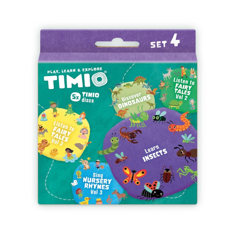 Speciaal voor kinderen: de educatieve audio- en muziekdiscs set 4 van TIMIO: kleurrijke discs vol educatie en muziek voor jonge ontdekkers. Ideaal voor thuis en onderweg, stimuleert nieuwsgierigheid. VanZus