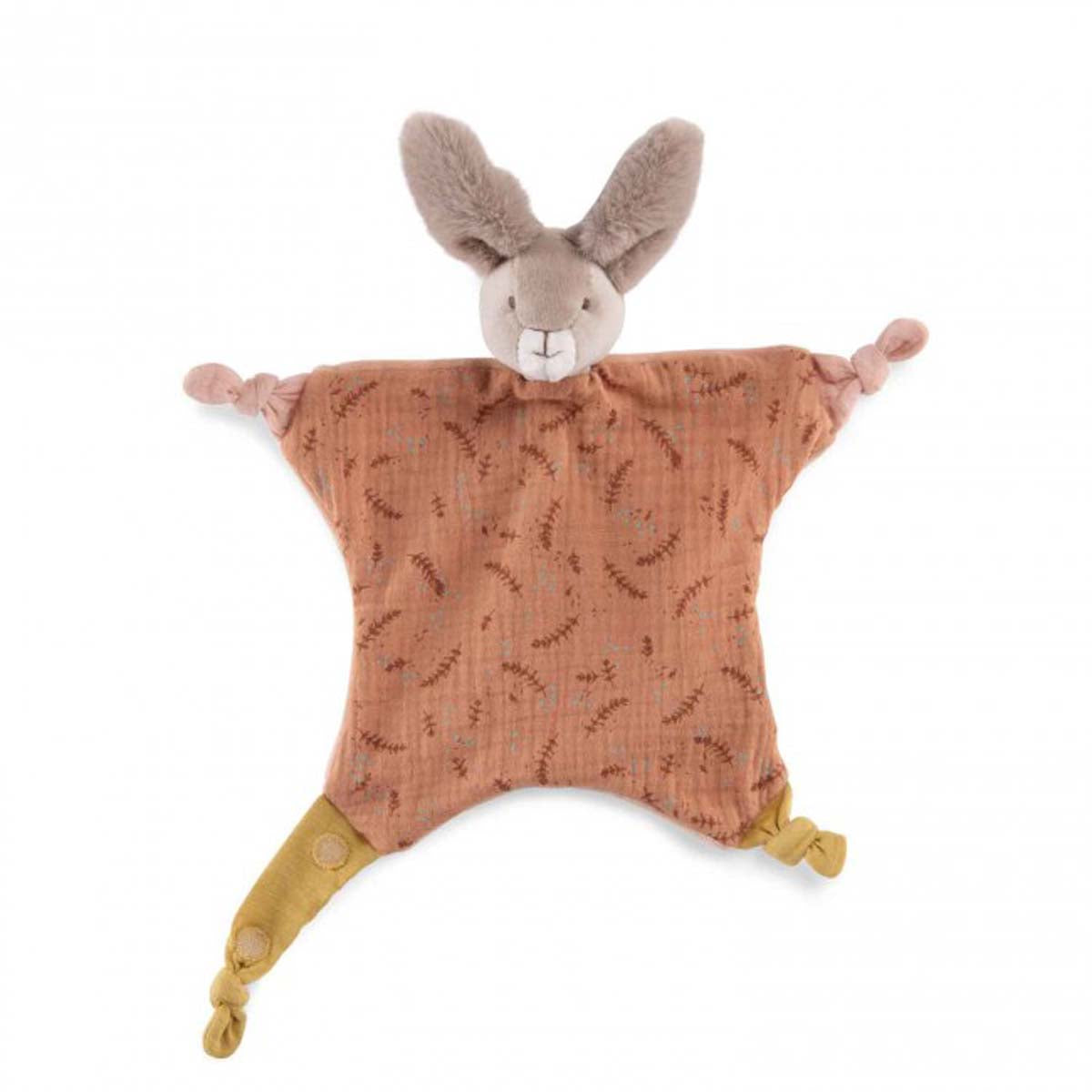 Het Moulin Roty knuffelkonijn trois petits lapins is een schattig en kneedbaar knuffeltje, gemaakt van pluche met een geborduurd gezichtje. Met knopen en een speenclip. Perfect om te knuffelen en te spelen. VanZus
