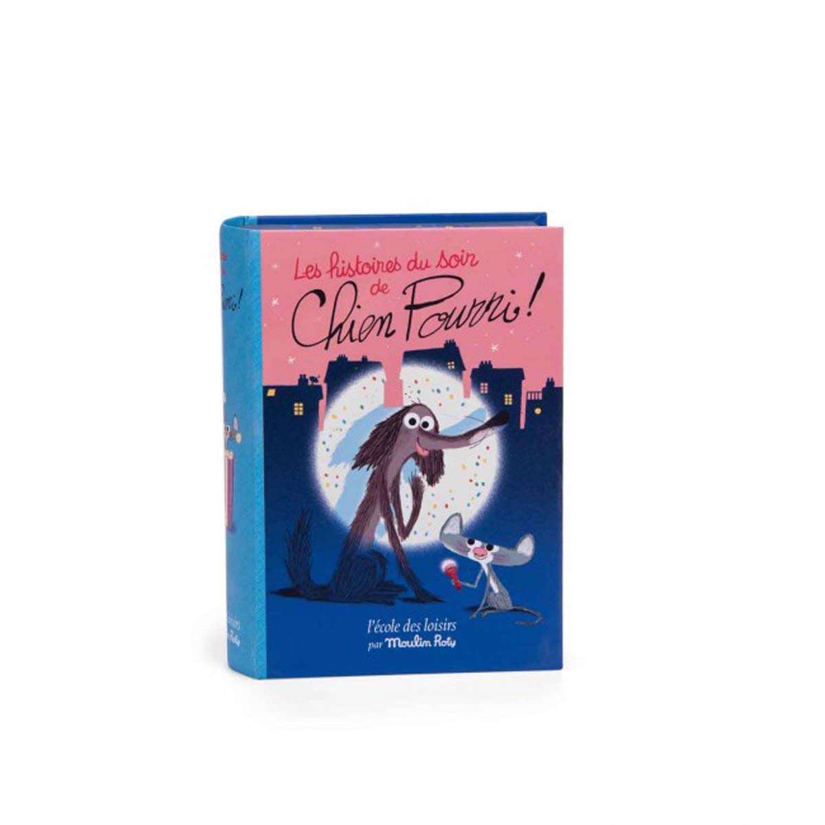 De magische verhaaltjeslamp boek stinkhond van Moulin Roty projecteert vijf verhaaltjes zonder woorden op het schutblad van het boek. Bedenk je eigen verhaal met geïllustreerde ansichtkaarten. Vanaf 3 jaar. VanZus