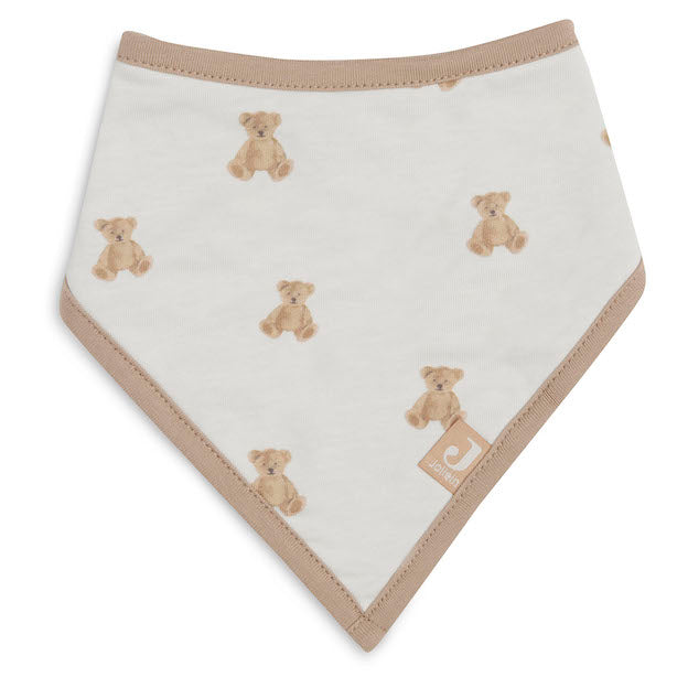 Deze bandana slab teddy bear van Jollein (verpakt per 2 stuks) zijn ideaal voor bij een lekkere maaltijd, flesje of kleine versnapering. De slabben zijn gemaakt van jersey en voorkomen dat de mooie kleertjes vies worden. Ook heel erg geschikt als kwijlslab bij doorkomende tandjes. 
