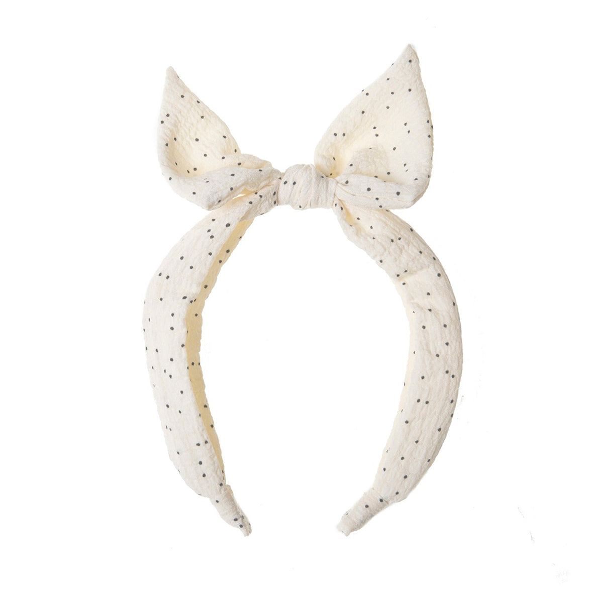 Ga voor een vintage look van jouw kindje met de mini dotty diadeem met strik van Rockahula. Kleur wit met subtiele polkadot print. Verkrijgbaar diverse soorten. De perfecte haaraccessoire van jouw kindje! VanZus