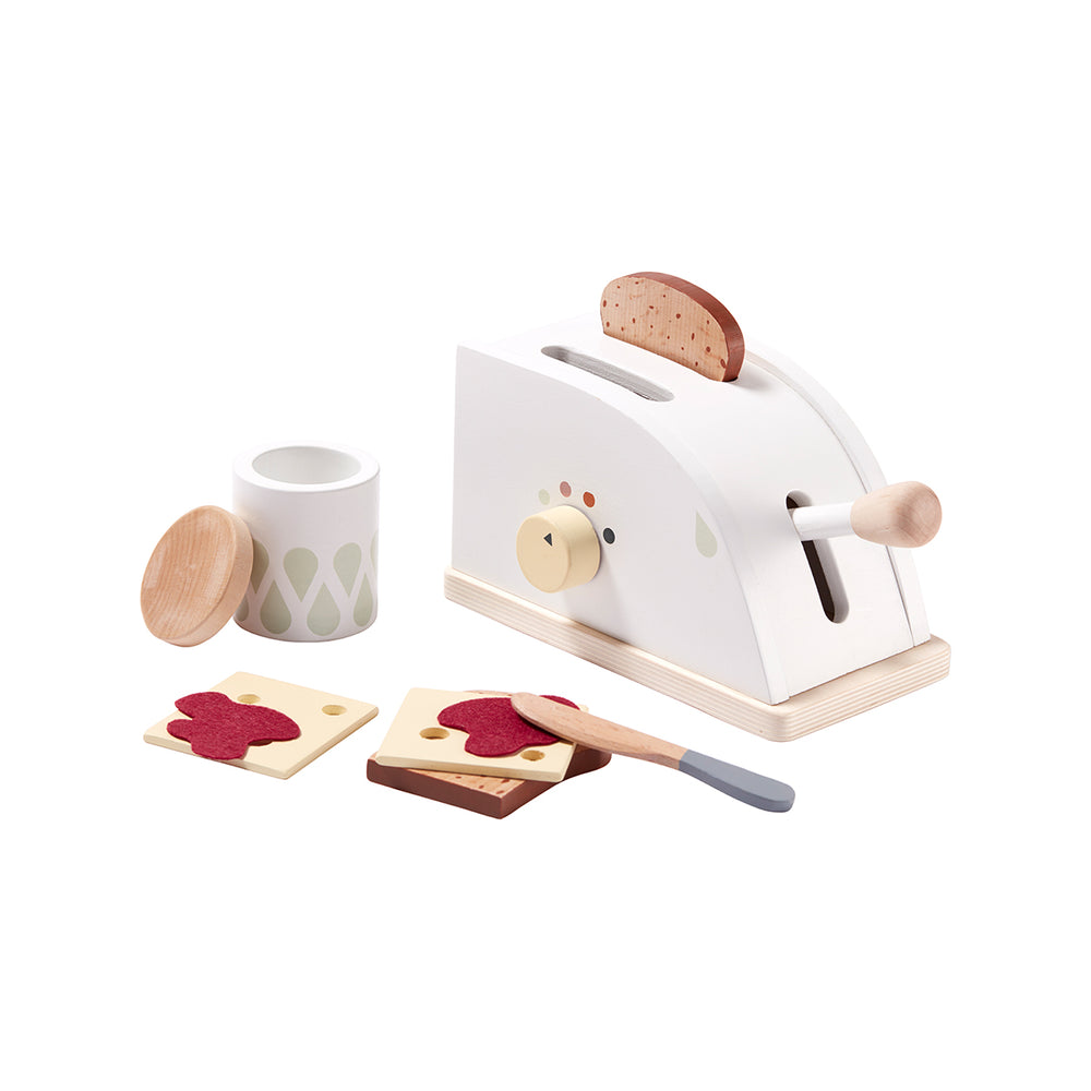 De Kid’s Concept broodrooster is een leuke toevoeging aan het speelkeukentje van jouw kindje. Deze uitgebreide set bevat een broodrooster met maar liefst 8 accessoires. VanZus.