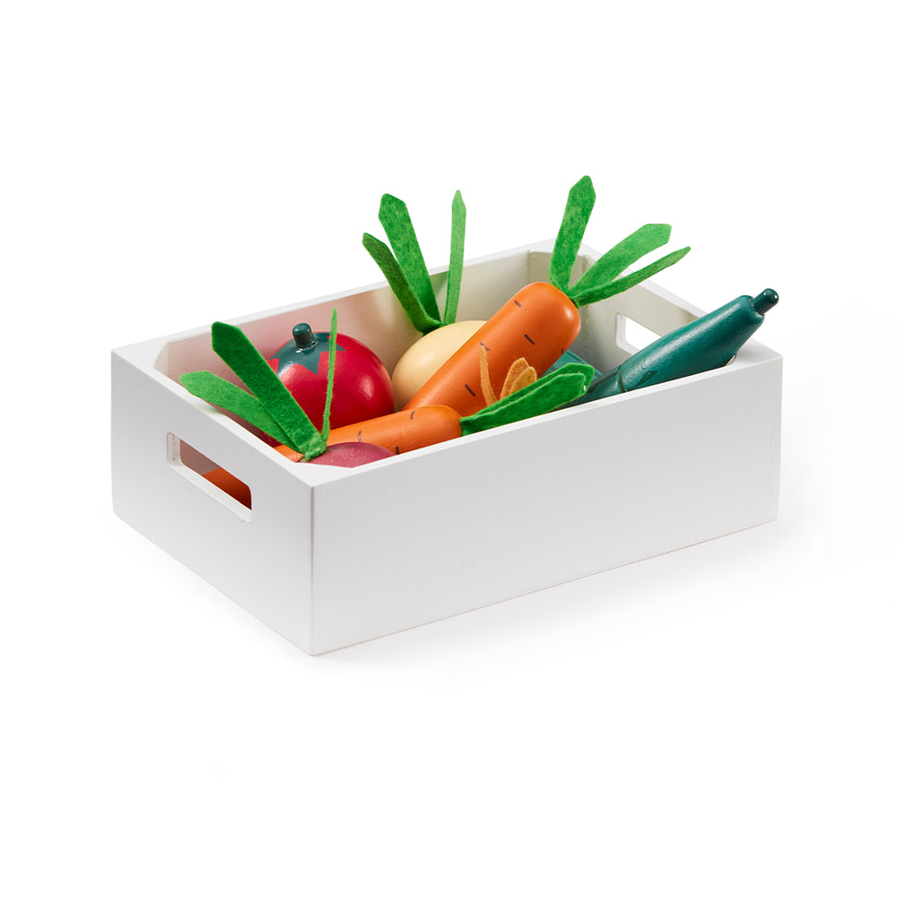 De Kid's Concept groentebox is onmisbaar in elk speelkeukentje. Is jouw kindje dol op rollenspellen en staat hij of zij uren in de speelkeuken te kokerellen? Dan is deze leuke groentebox een super leuke toevoeging. VanZus.