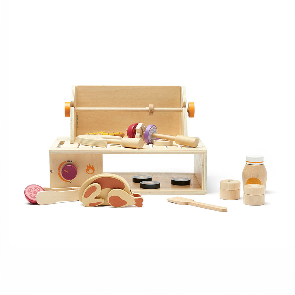 De Kid’s Concept houten grill set is een super leuke speelset voor kinderen die dol zijn op barbecueën. Lekker net als papa of mama grillen, maar dan nep en helemaal veilig natuurlijk. Wat maak jij voor lekkers met deze bbq? VanZus.