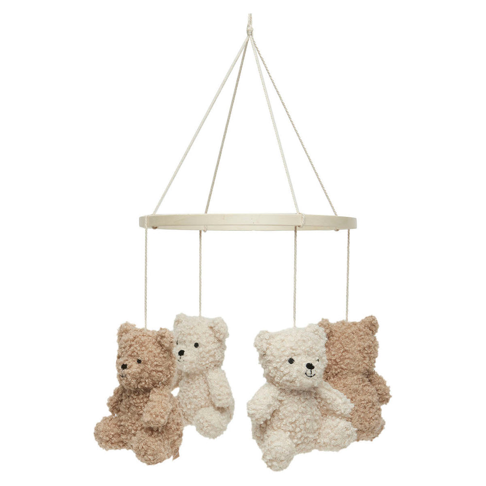 De babymobiel teddy bear van Jollein is wel een heel erg leuk item voor je kleintje! De zachte teddyberen in de kleuren naturel en biscuit geven niet alleen een ontzettend schattig beeld, maar triggeren je baby ook! VanZus