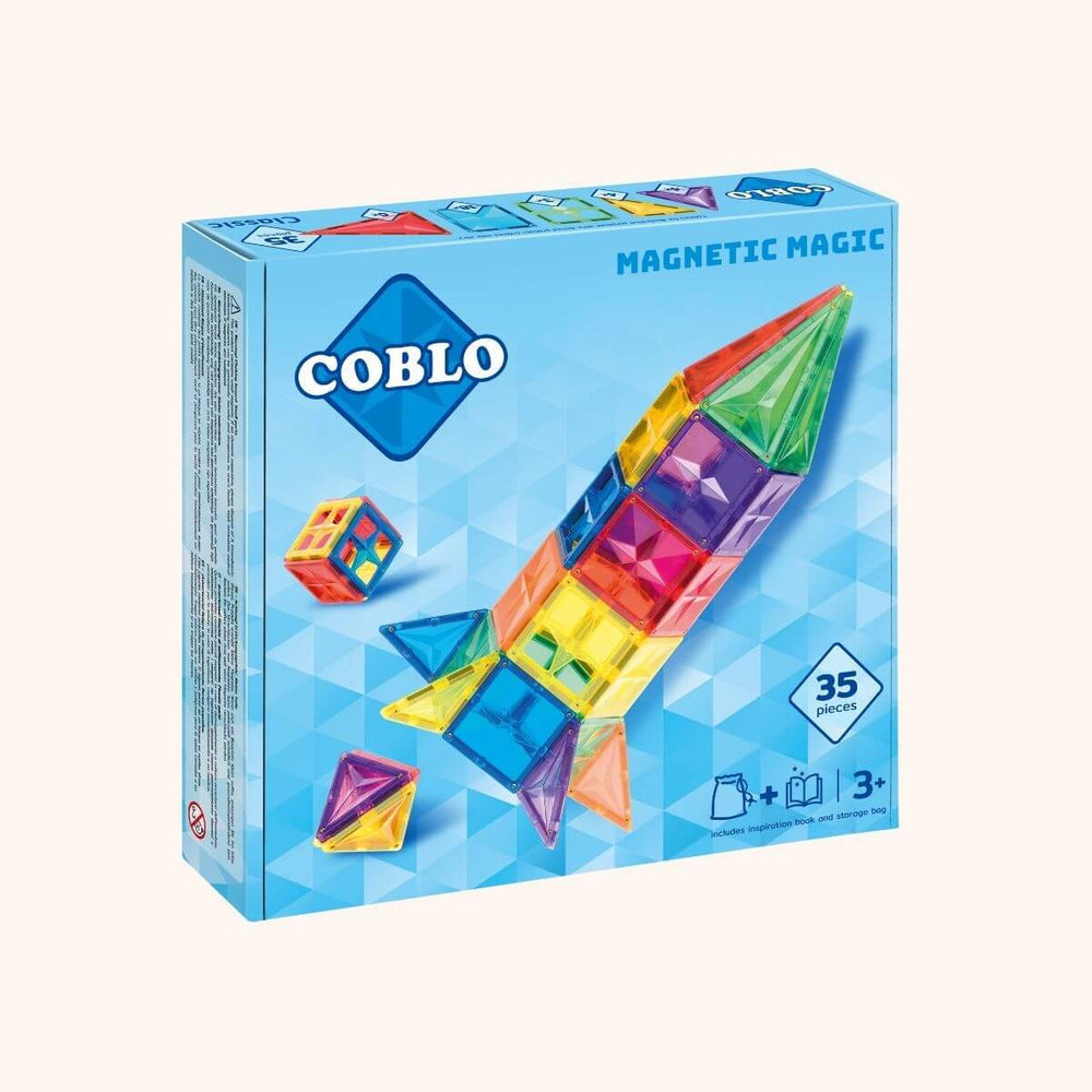 Zelf bedenken wat je gaat bouwen en iedere keer weer iets anders. Dat kan met deze Coblo Classic speelset van 35 stuks. Het magnetisch speelgoed van Coblo prikkelt de fantasie van kinderen. VanZus 