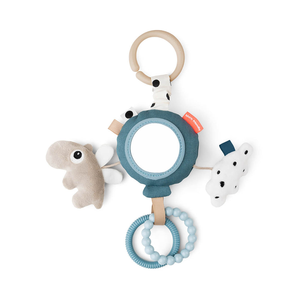 Ga mee op avontuur met de Done by Deer activity spiegel happy clouds blue! Dit baby activiteitenspeeltje is speciaal ontworpen voor nieuwsgierige peuters die de wereld willen ontdekken. VanZus.