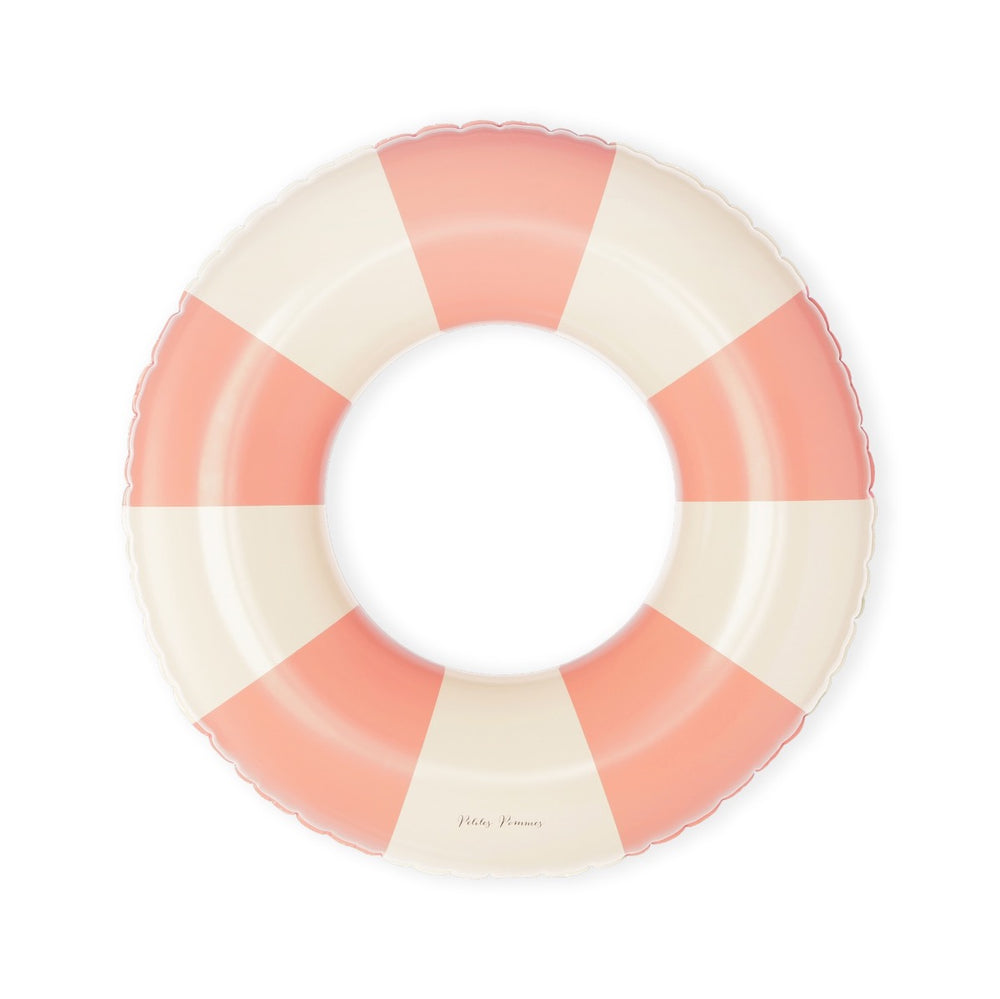 De Petites Pommes Anna zwemband in de kleur Peach daisy (roze) is een opblaasbare zwemband met een diameter van 60cm. Deze zwemband heeft een leuk en kleurrijk ontwerp in een streep design. VanZus