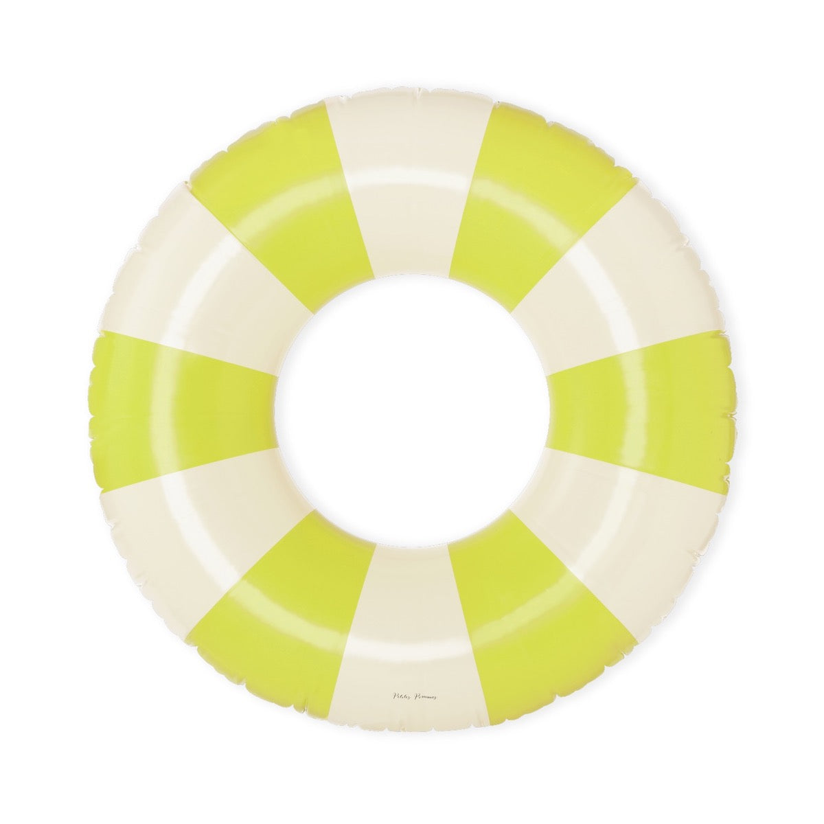 De Petites Pommes Sally zwemband in de kleur Neon (geel) is een opblaasbare zwemband met een diameter van 90cm. Deze zwemband heeft een leuk en kleurrijk ontwerp in een streep design. VanZus
