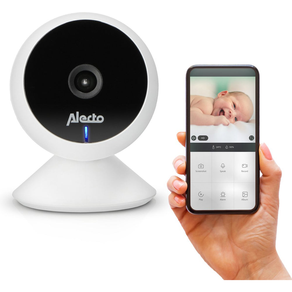 Verlies je kleintje nooit meer uit het oog met de Alecto Baby SMARTBABY5 wifi babyfoon via je smartphone of tablet. Geen detail ontgaat je, want op deze babyfoon ontvangt push meldingen bij beweging en geluid. VanZus