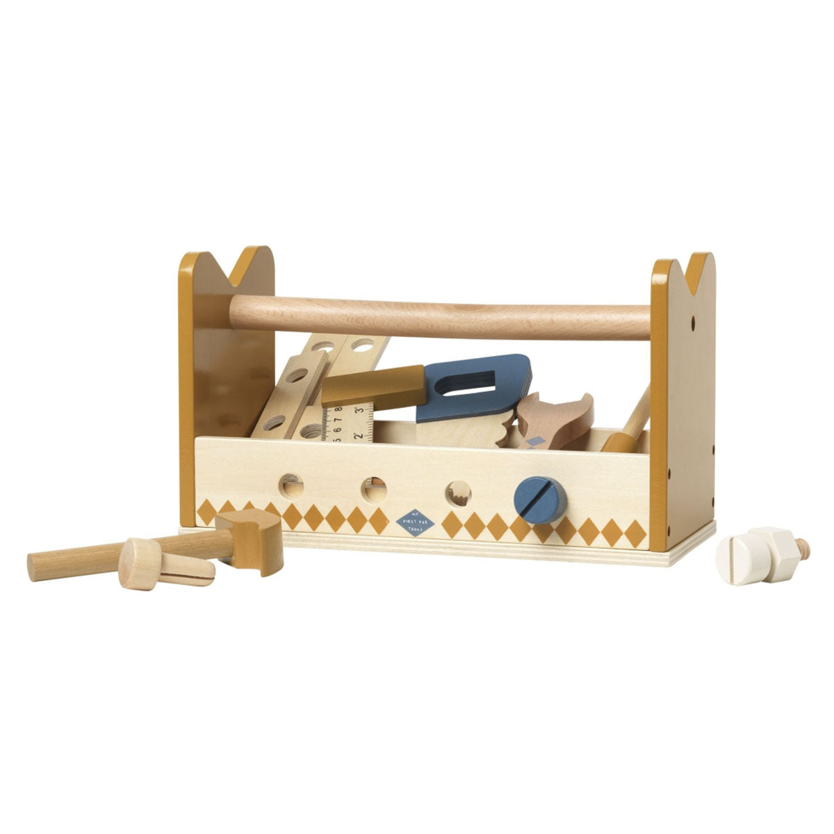 Heb jij een kleine bouwer in huis? Dan is deze gereedschapsset van Fabelab perfect voor jouw kindje. De houten set bestaat o.a. uit een hamer, schroevendraaier, moersleutel, zaag, liniaal, moeren en bouten. VanZus