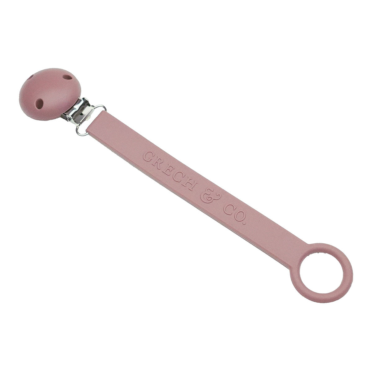 Het Grech & co. speenkoord siliconen in de kleur burlwood is een handig en stijlvol accessoire voor baby's, ontworpen om te voorkomen dat de fopspeen van je kleintje kwijtraakt of op de grond valt. VanZus