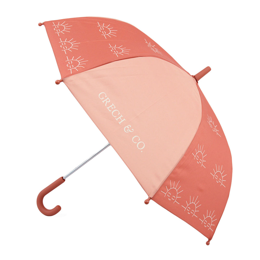 Bij regen én zonneschijn zorgt de duurzame Grech & co. paraplu kids sunset ervoor dat je stijlvol voor de dag komt. Leuk voor kinderen die willen matchen met hun grote broer/zus, mama of papa. VanZus