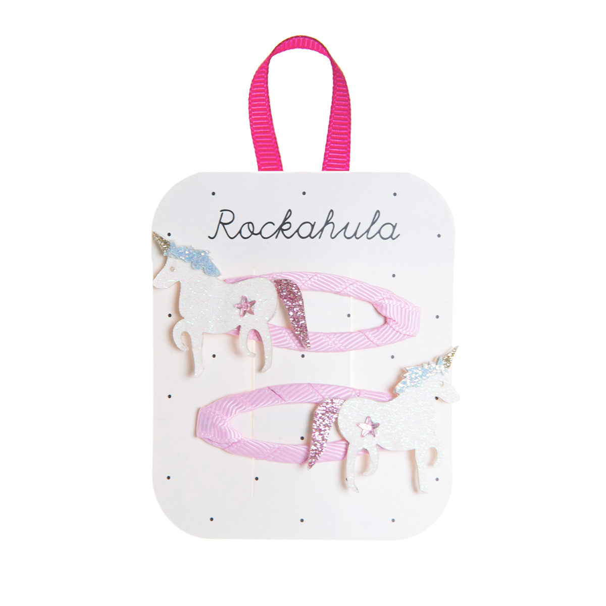 Rockahula’s unicorn speldjes zijn favoriet bij veel kindjes! Glinsterende pastelkleurige unicorns op een met zachtroze lint omwikkelde roze haarclip. Een echte blikvanger. Hip en handig! VanZus