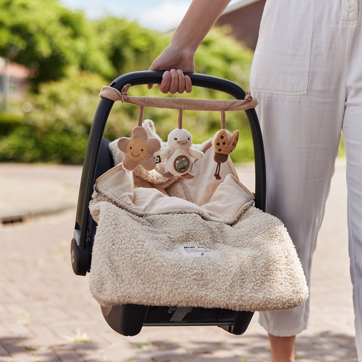 Jollein Fußsack für Autositz Boucle Natur