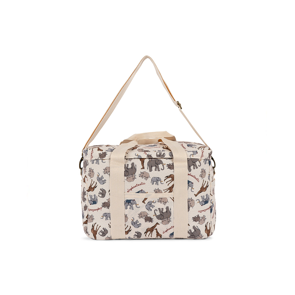 We gaan op pad! Neem je lunch en je favoriete snacks mee in de Konges Slojd carl koeltas elephantastic. Deze stoere koeltas met safariprint zorgt ervoor dat je eten lekker op temperatuur blijft. VanZus.