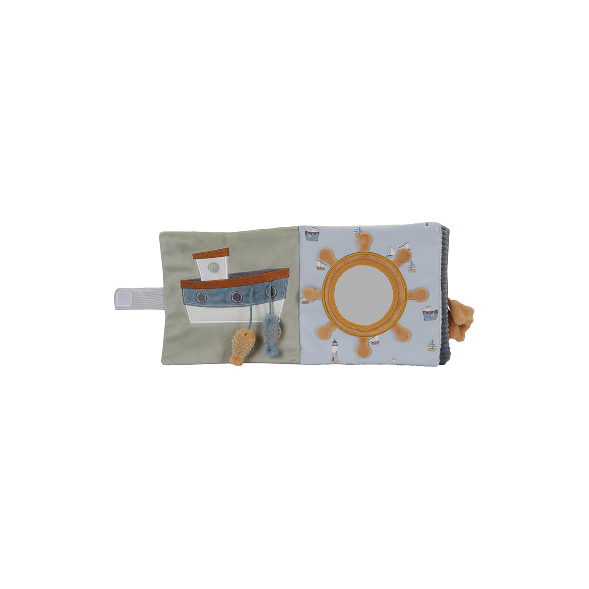 Baby’s vervelen zich niet met het lieve activiteitenboekje sailors bay van Little Dutch. Een spiegeltje, knispervleugels, rammelaar, verstopte speeltjes en labels prikkelen de zintuigen van jouw mini. VanZus