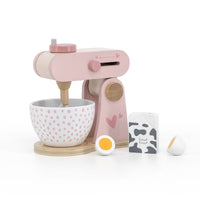 Duik de (speelgoed)keuken in met deze prachtige Label Label keukenmachine roze! Met deze houten blender kan jouw kindje de lekkerste fantasietaarten, cakes en muffins maken. De mixer is gemaakt van duurzaam FSC-hout. VanZus.