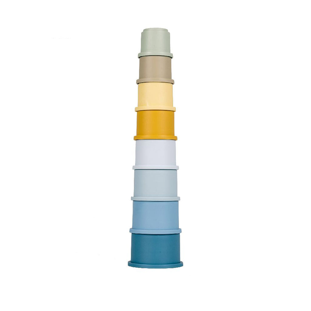 Hoe hoog stapel jij deze toren? Met de Little Dutch stapelbekers blauw daag je je peuter uit om een grote, mooie toren te maken. VanZus