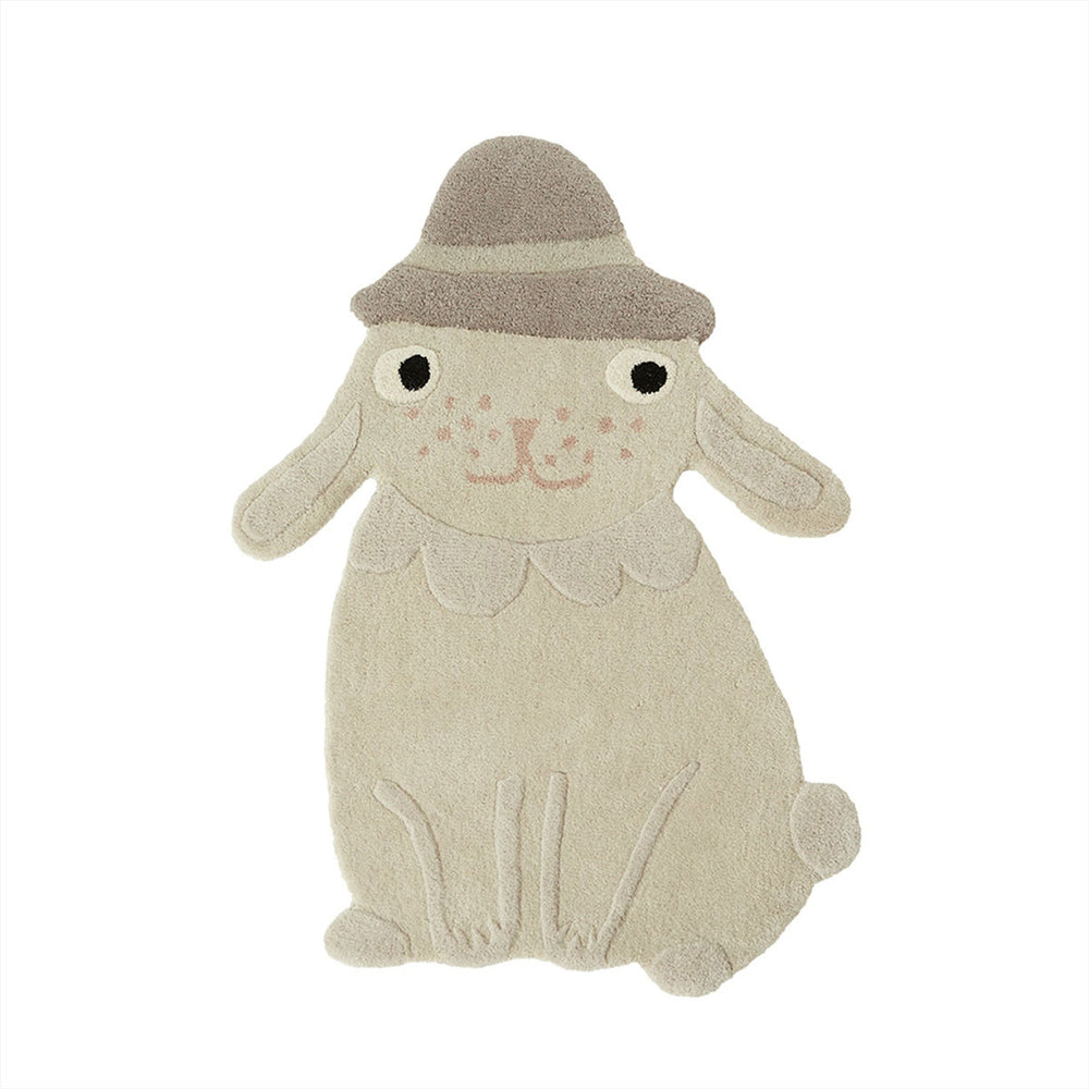 Het OYOY Hopsi Rabbit vloerkleed in de kleur offwhite is misschien wel met zijn lieve gezichtje het schattigste vloerkleed dat je ooit hebt gezien! VanZus