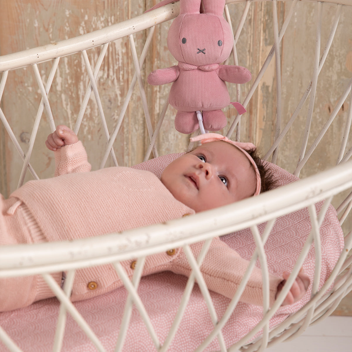 Met dit Nijntje muziekdoosje pink baby rib laat jij je kindje tot rust komen en heerlijk in slaap vallen. Trek aan het touwtje en er klinkt een rustgevend muziekje: für elise. VanZus