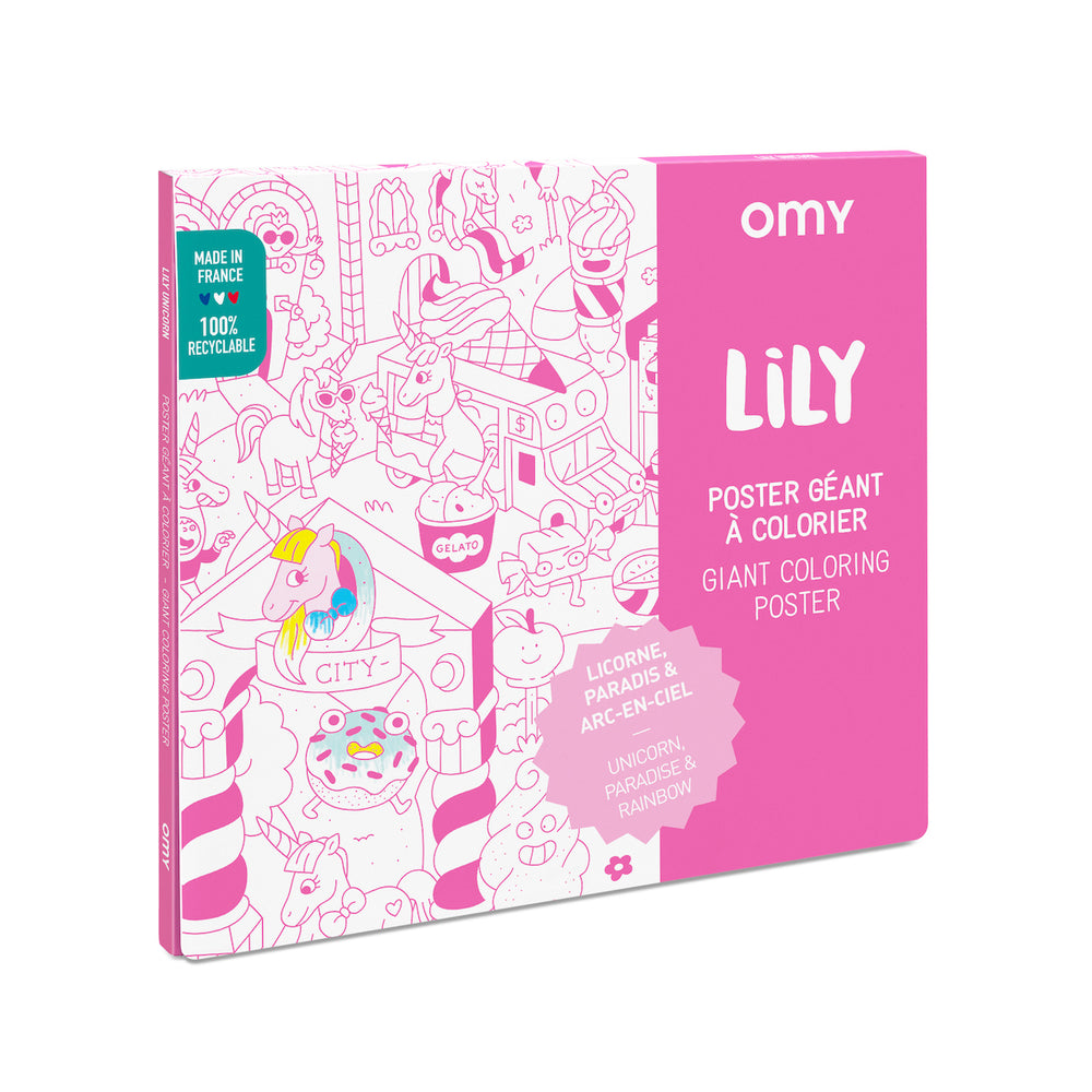 De OMY kleurposter 1 mtr Lily zorgt voor heel veel uren kleurplezier. Deze grote themakleurplaat neemt je mee in de wondere wereld van eenhoorns. Pak je favoriete viltstiften erbij en ga op avontuur! VanZus.