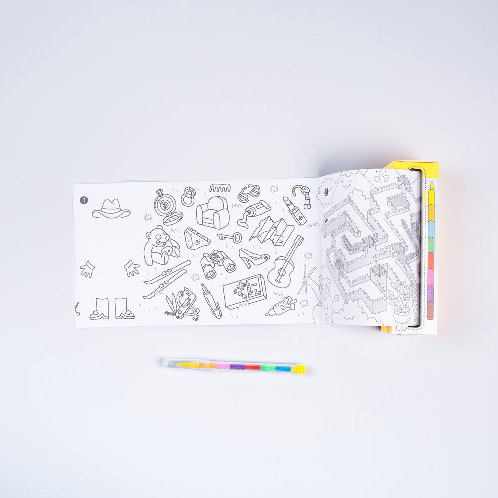 OMY pocket game en kleurplaat Atlas