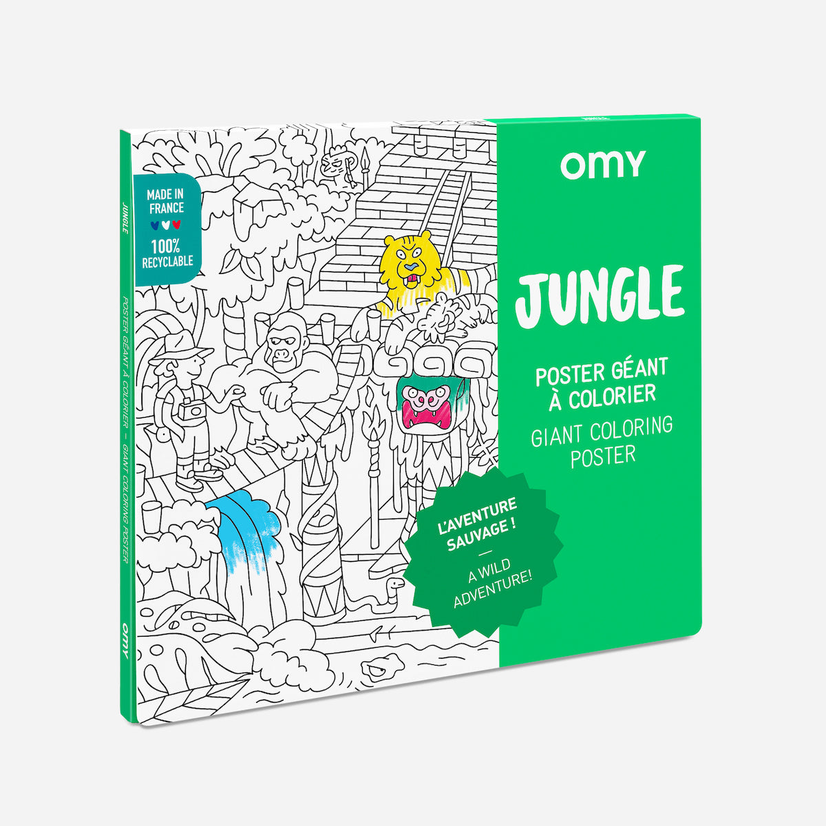 De OMY kleurposter 1 mtr Jungle zorgt voor heel veel uren kleurplezier. Deze grote themakleurplaat neemt je mee in de wondere wereld van de jungle. Pak je favoriete viltstiften erbij en ga op avontuur! VanZus.