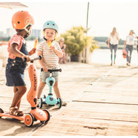 De Scoot and Ride Highwaykick 1 peach is een loopfiets en step in 1. De Scoot and Ride is het perfecte verjaardagscadeau voor een eerste verjaardag. Deze variant heeft een mooie perzik kleur. VanZus.