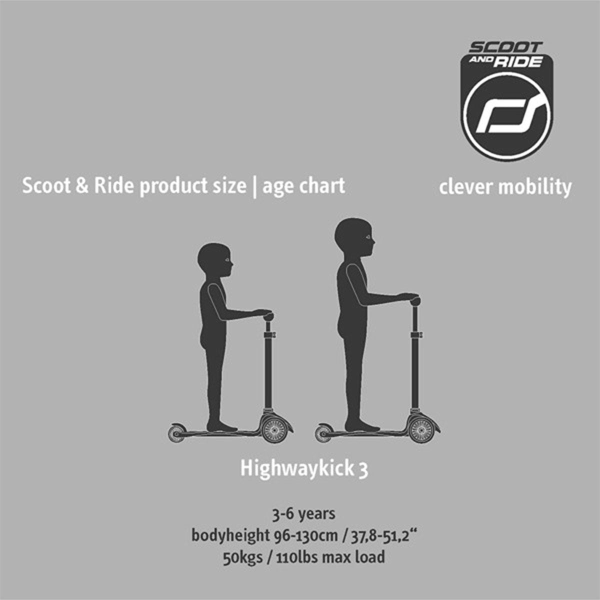 De Scoot and Ride Highwaykick 3 ash is een fijne step voor kinderen vanaf 3 jaar. De Highwaykick is goed voor de ontwikkeling van de fijne motoriek, het evenwichtsgevoel en het zelfvertrouwen van kinderen. VanZus.