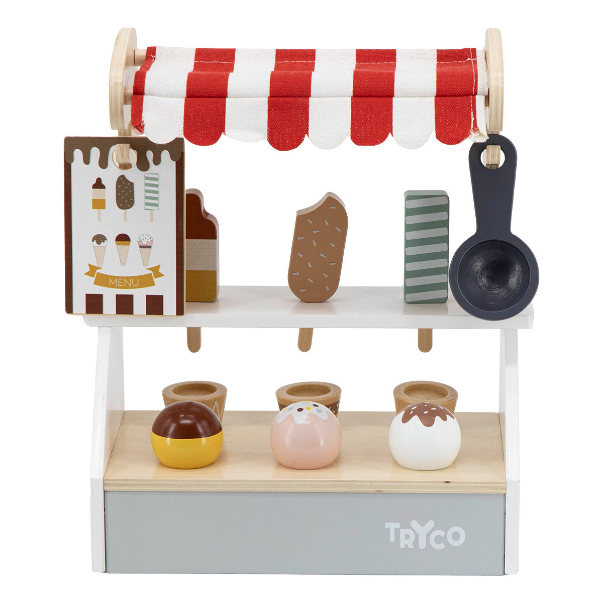 De Tryco ijskraam is het perfecte speelgoed voor een rollenspel van jouw kindje! Een raketje of toch liever schepijs? Bij deze leuke ijskraam is van alles te krijgen. VanZus.