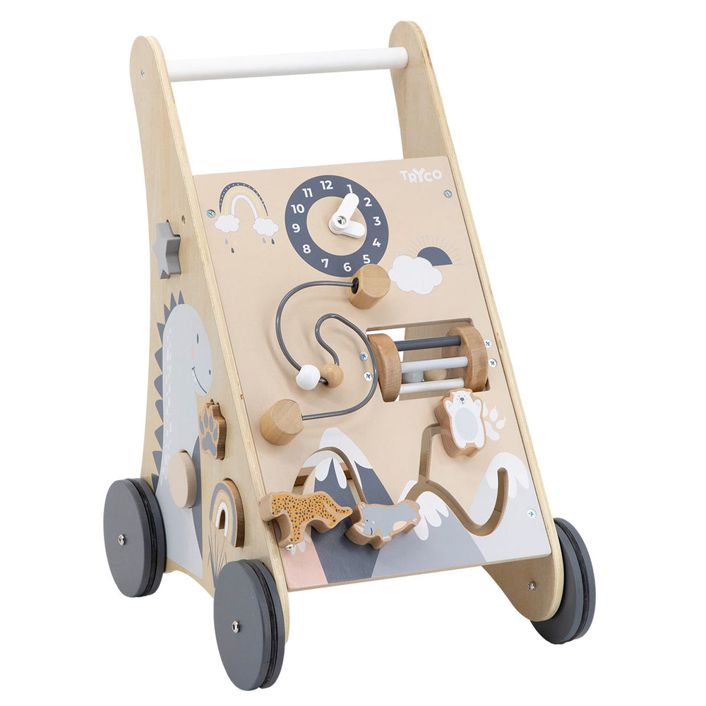 De Tryco loopwagen met blokken zorgt voor urenlang speelplezier. Je kindje leert zijn of haar eerste stappen zetten met behulp van dit loopwagentje. Daarnaast heeft de loopwagen heel veel leuke activiteiten. VanZus.