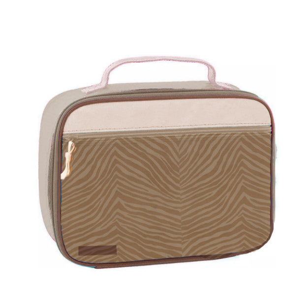 Neem je lunch mee in de lunchtas van Mrs. Ertha in de print zebra vanzus