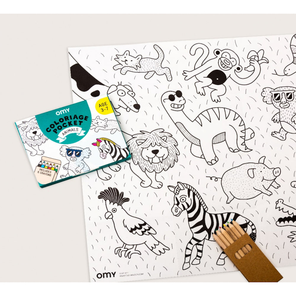 De OMY kleurset to go animals is een setje met 6 kleine potloden en een mini kleurposter. Perfect vermaak voor je kleine voor onderweg. Je kindje hoeft zich niet te vervelen met dit leuke tekensetje. VanZus.